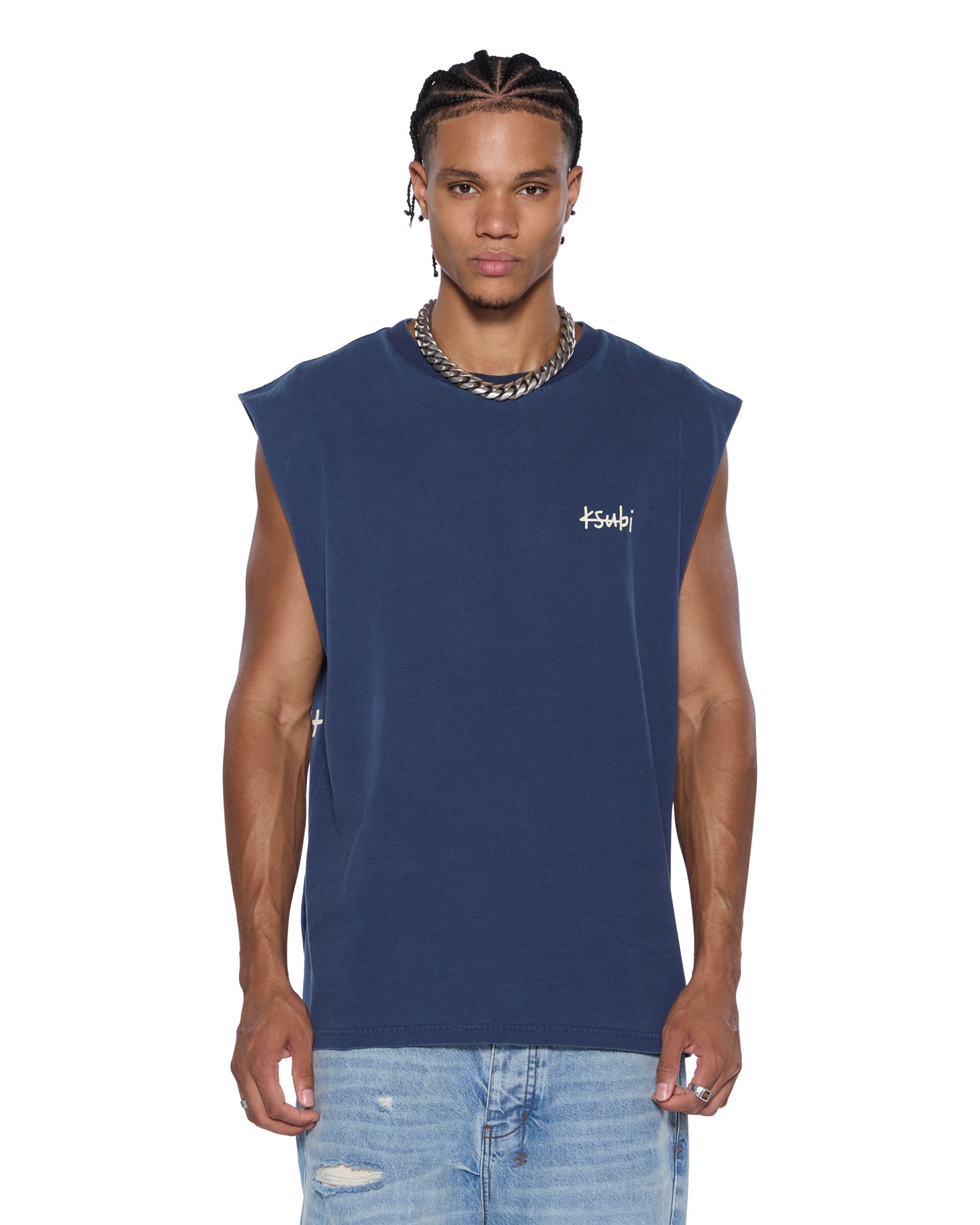 MENS  ALL DAY BIGGIE CUT OFF TEE DEEP OVERSIZED TEES