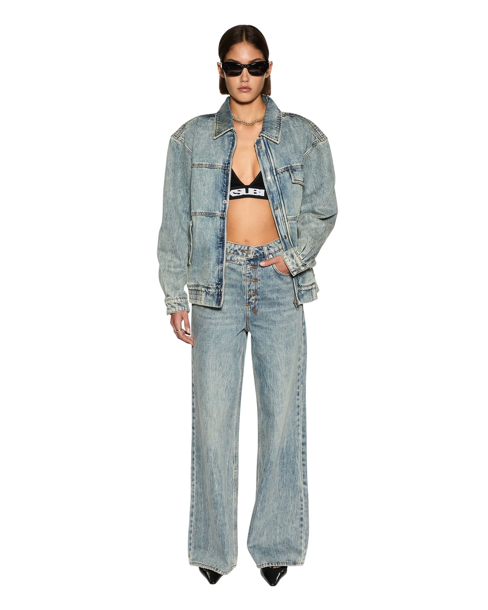 WOMENS DETACHED JEAN YOUTH DENIM JEANS