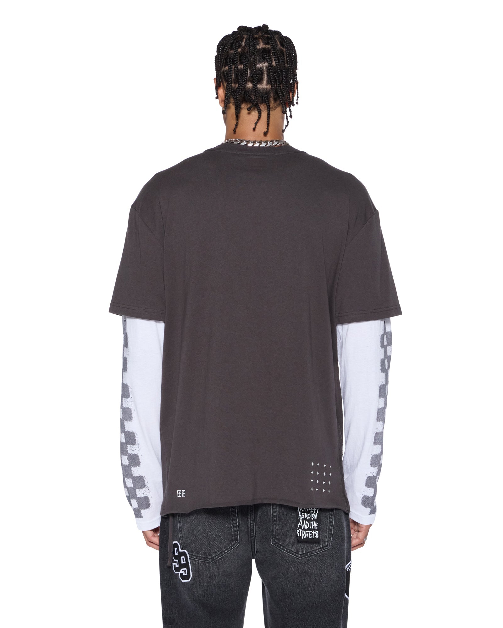 MENS  ENGINE LS LAYER TEE FADED BLACK REGULAR TEES