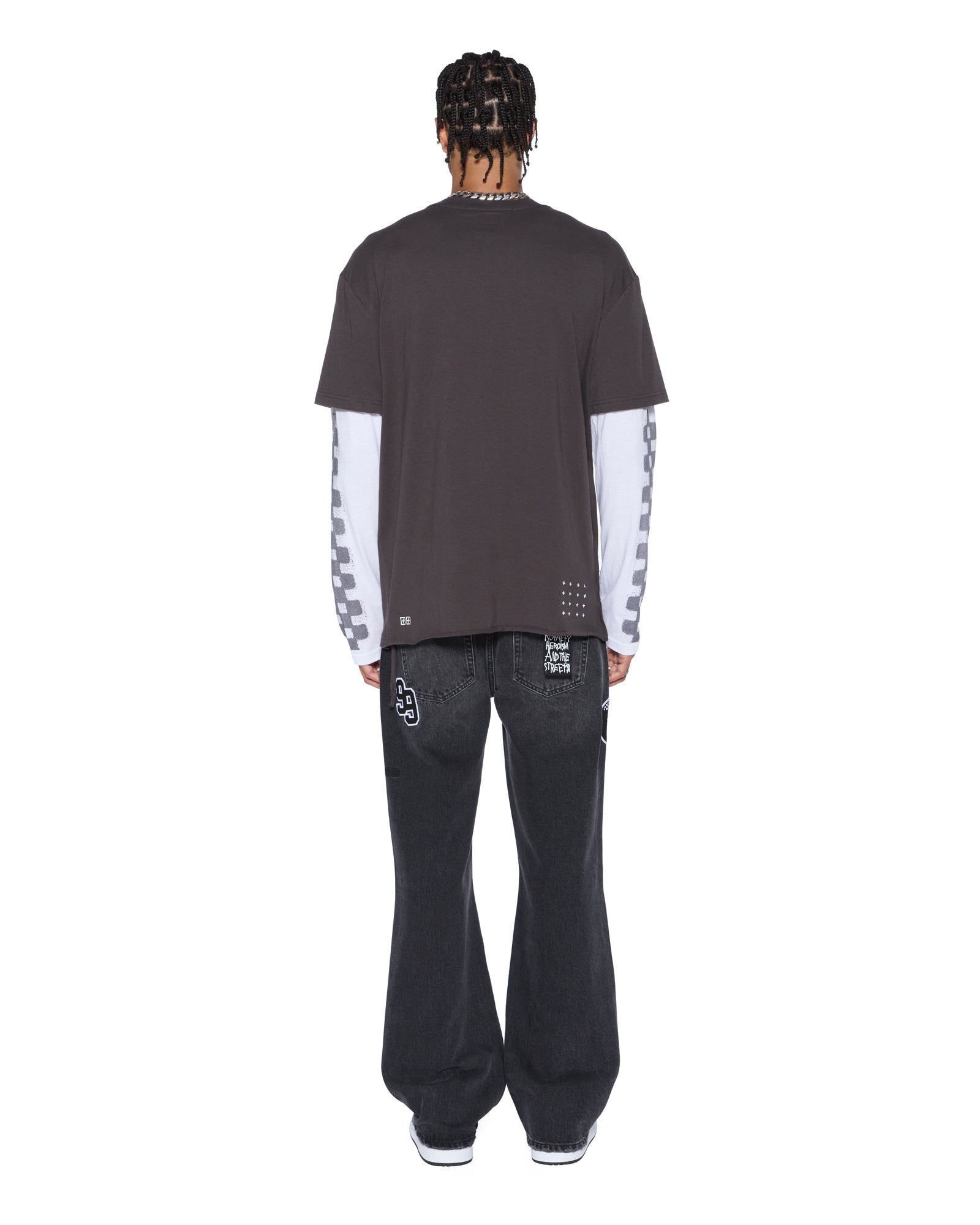 MENS  ENGINE LS LAYER TEE FADED BLACK REGULAR TEES