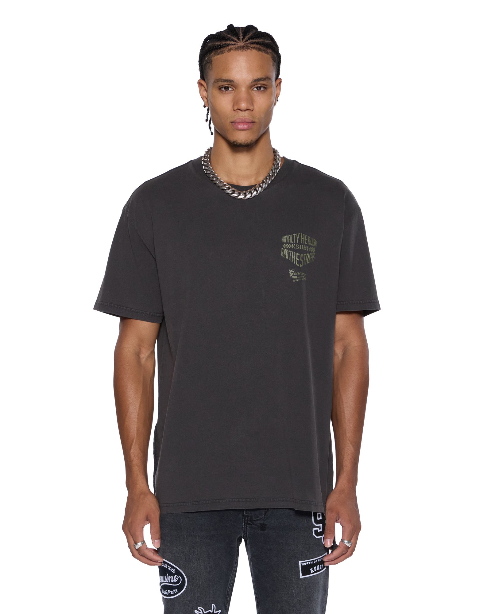 MENS GARAGE BIGGIE SS TEE FADED BLACK TEES
