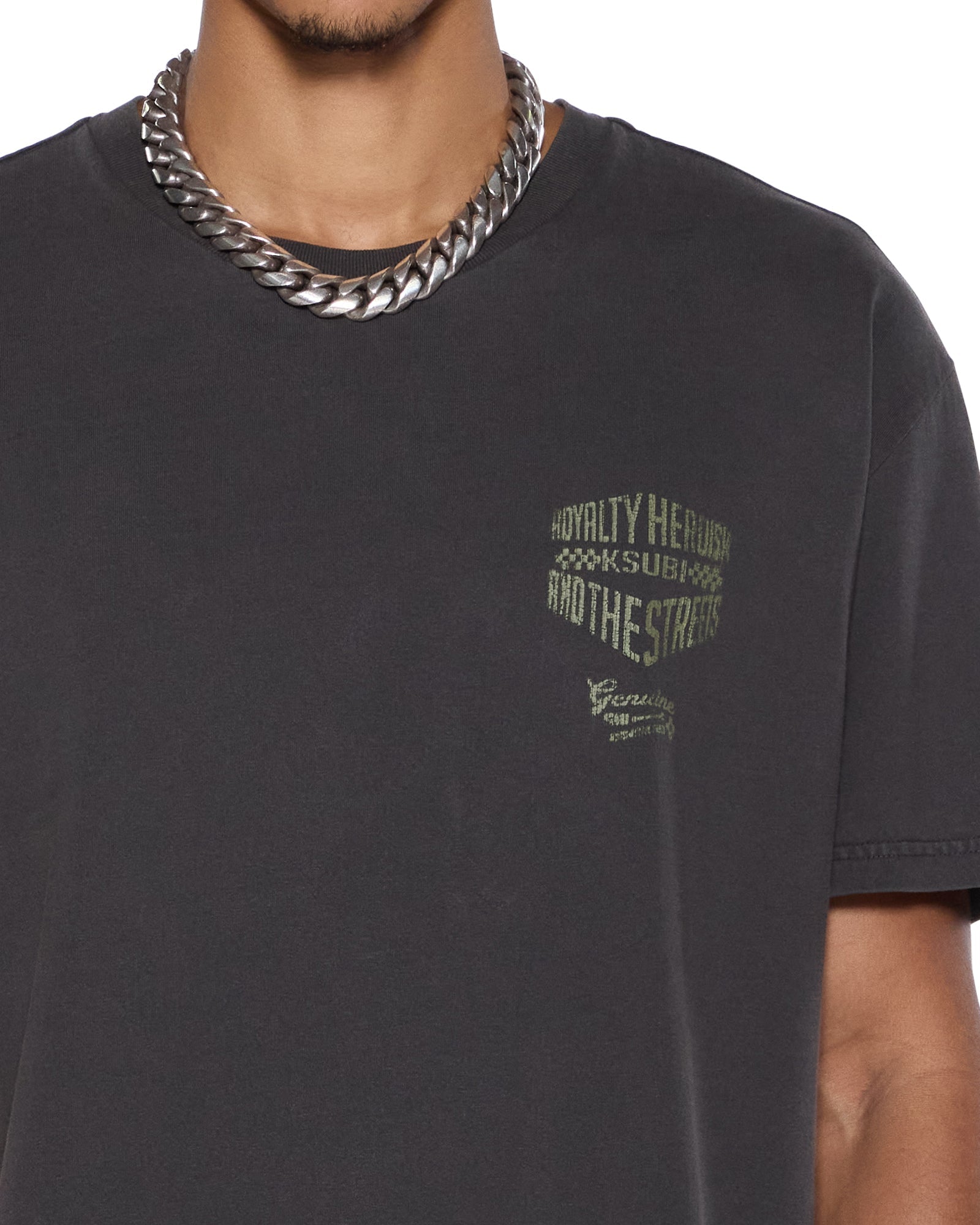 MENS  GARAGE BIGGIE SS TEE FADED BLACK OVERSIZED TEES