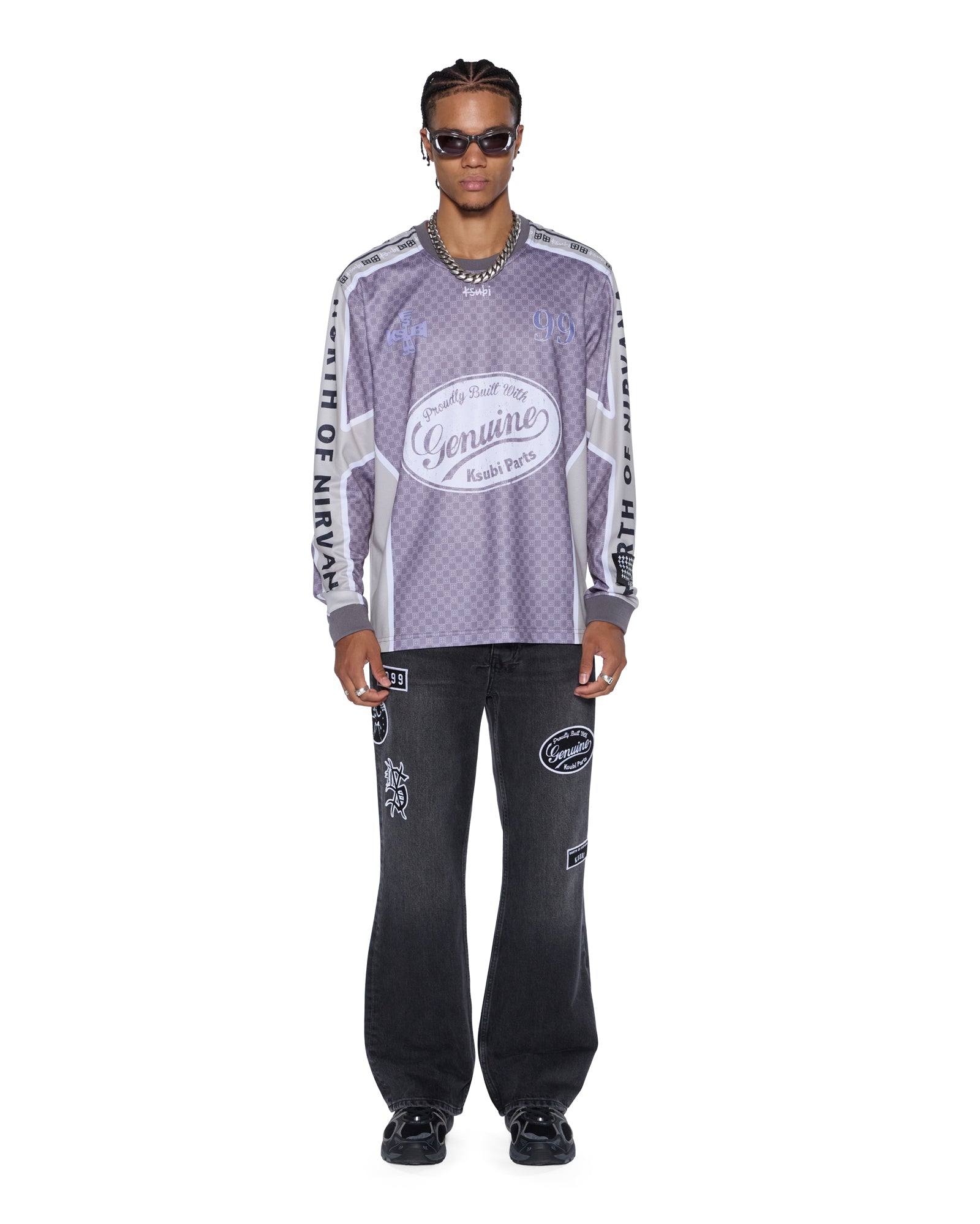 MENS  GARAGE LS MOTO JERSEY MOSS BLACK REGULAR SHIRTS