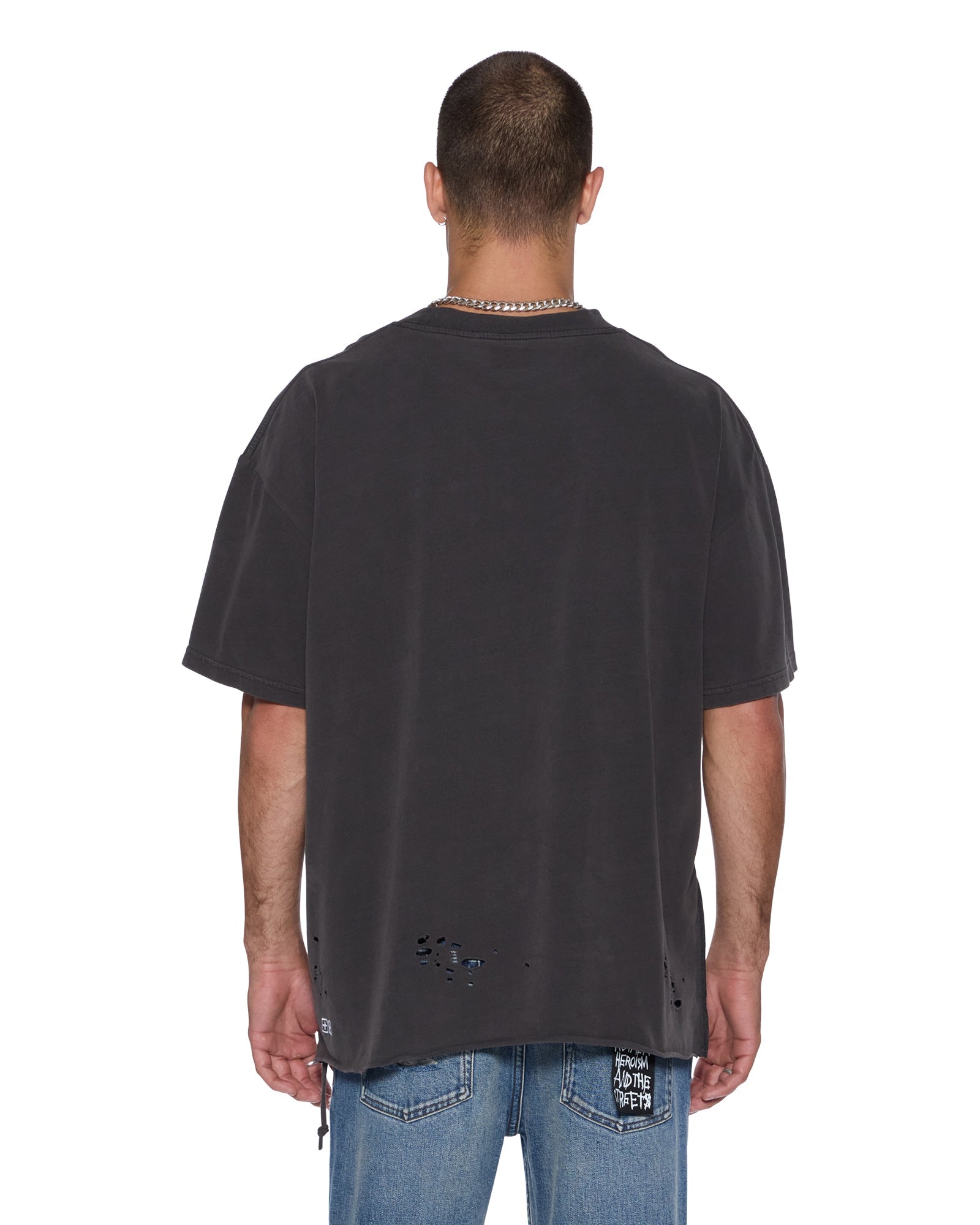 MENS  HENDRIX EKCESS SS TEE OLD BLACK OVERSIZED TEES