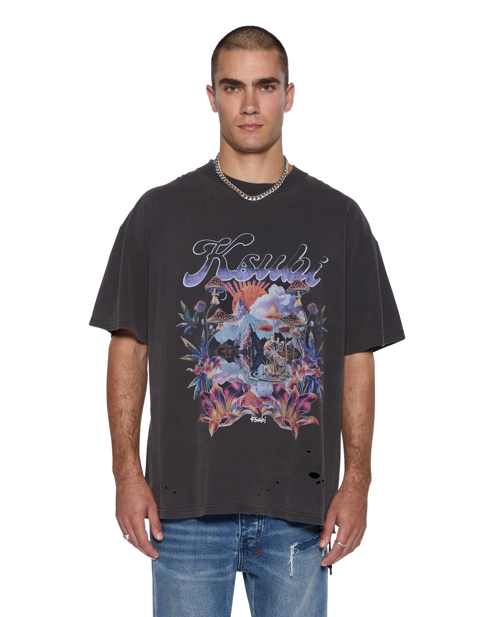 MENS  HENDRIX EKCESS SS TEE OLD BLACK OVERSIZED TEES
