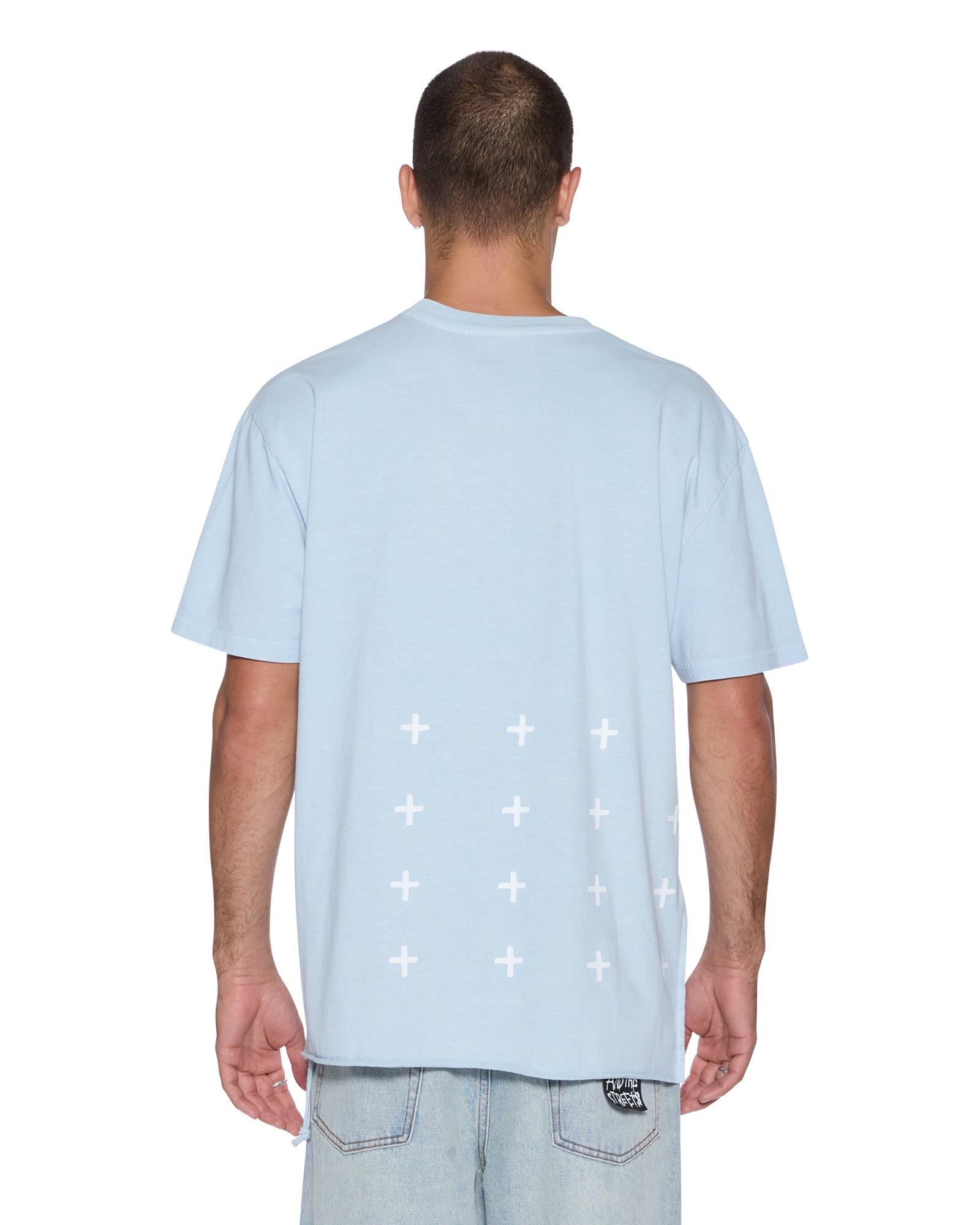 MENS  LAST SUMMER BIGGIE SS TEE BLUE MIST OVERSIZED TEES