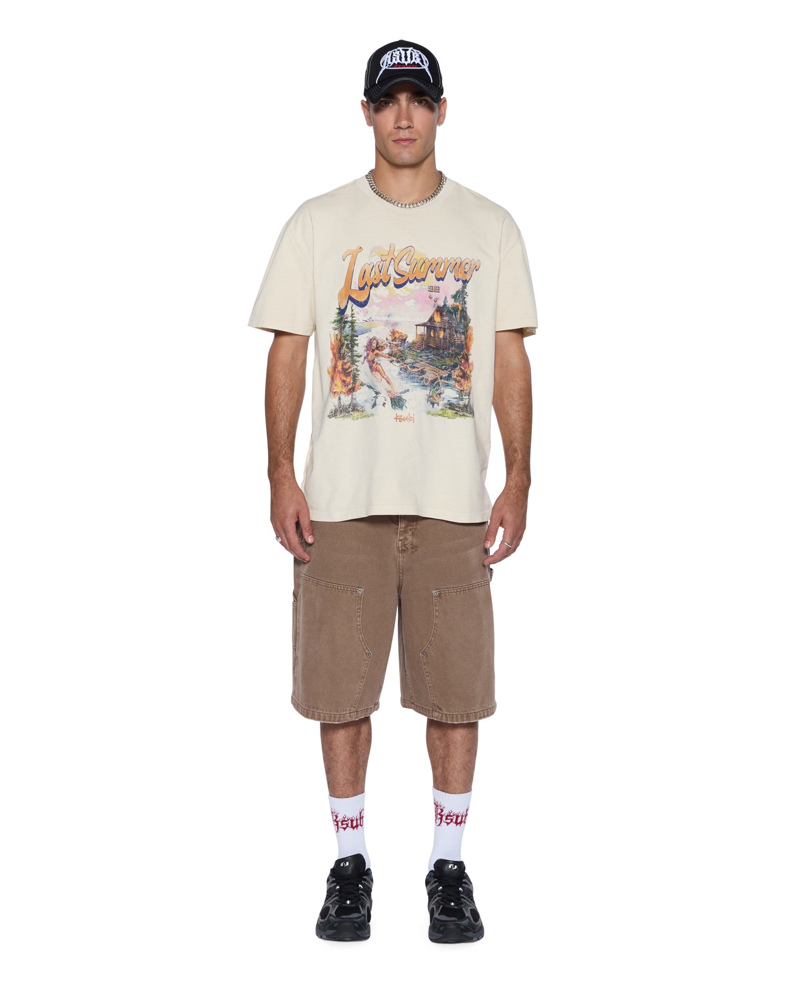 MENS  LAST SUMMER BIGGIE  SS TEE DESERT OVERSIZED TEES
