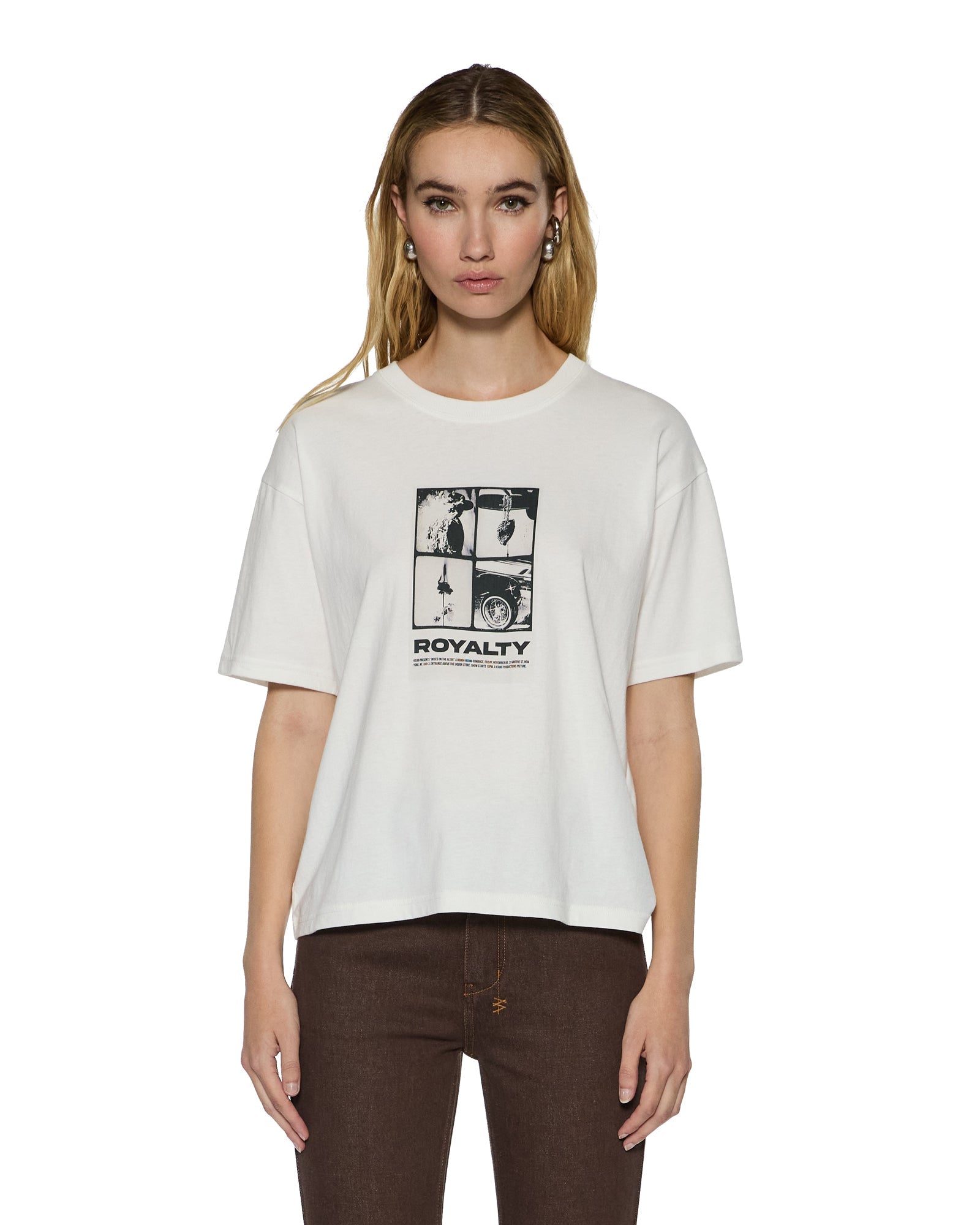 WOMENS  ROYALTY EVERYDAY SS TEE VINTAGE WHITE REGULAR TEES