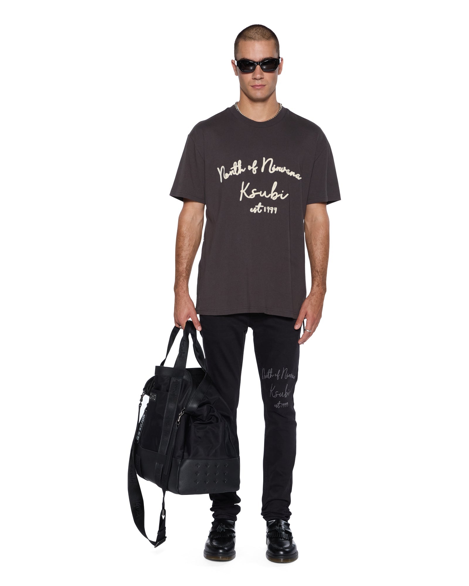 MENS  SALUD BIGGIE SS TEE FADED BLACK OVERSIZED TEES