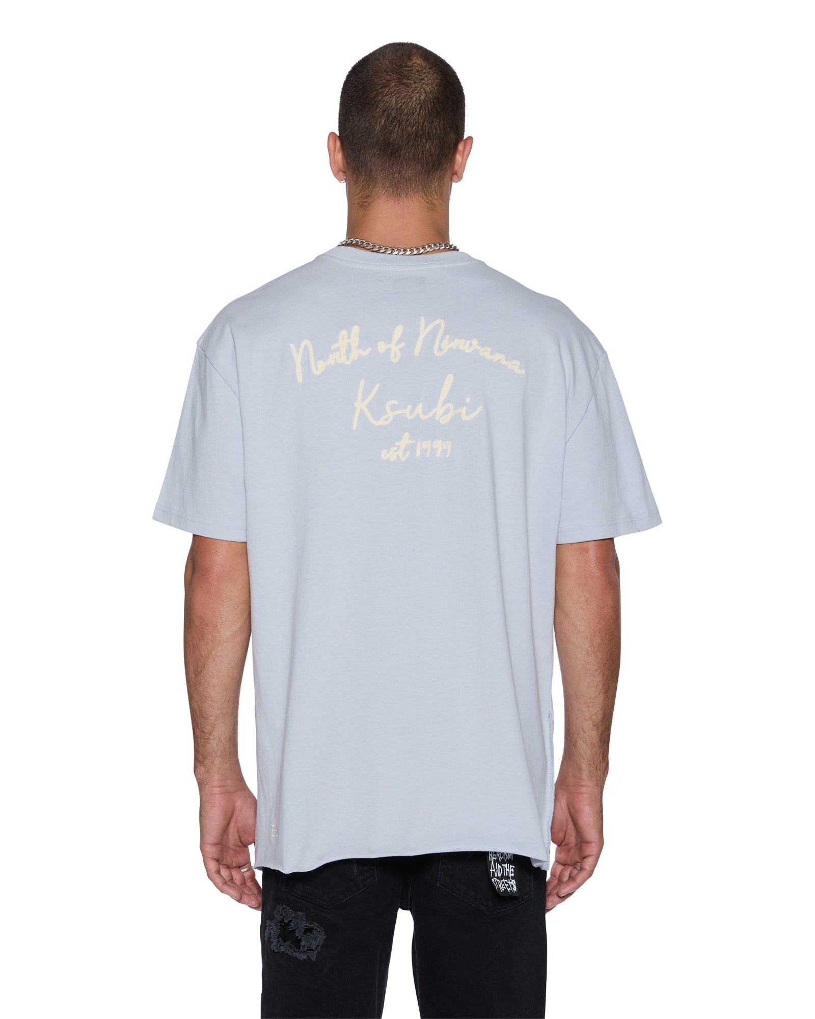 MENS  SALUD BIGGIE SS TEE BLUE MIST OVERSIZED TEES
