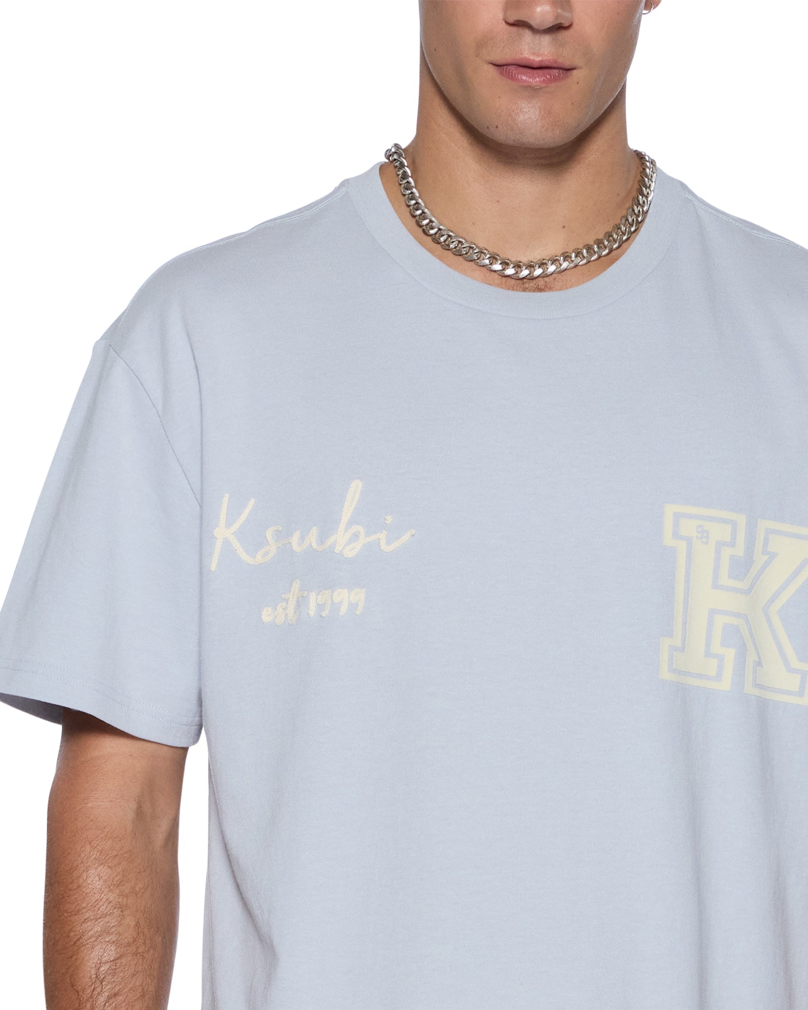 MENS  SALUD BIGGIE SS TEE BLUE MIST OVERSIZED TEES