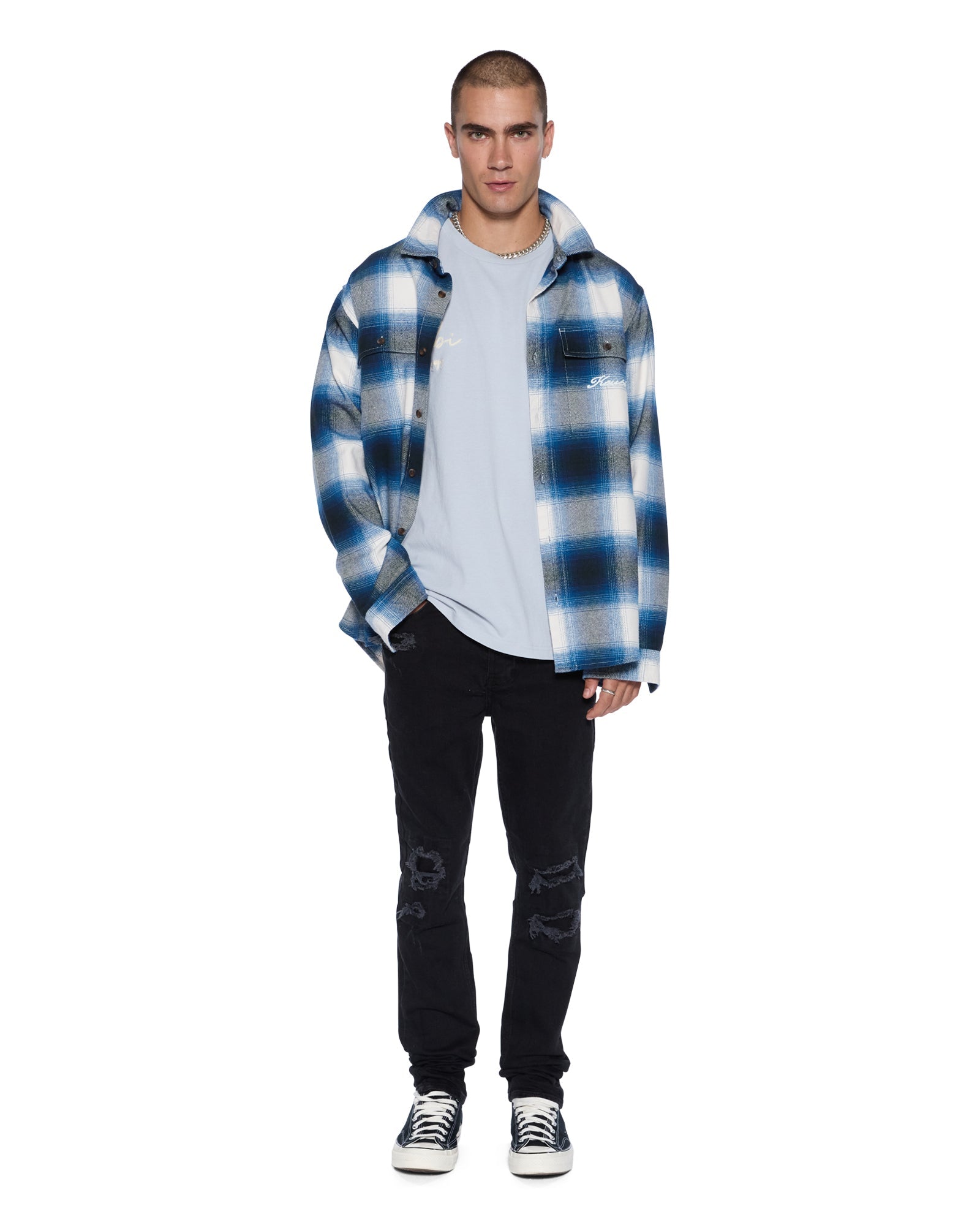 MENS  SALUD BIGGIE SS TEE BLUE MIST OVERSIZED TEES