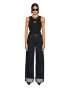 WOMENS STACKED SYNDICATE TANK XTRA BLACK FASHION TOPS