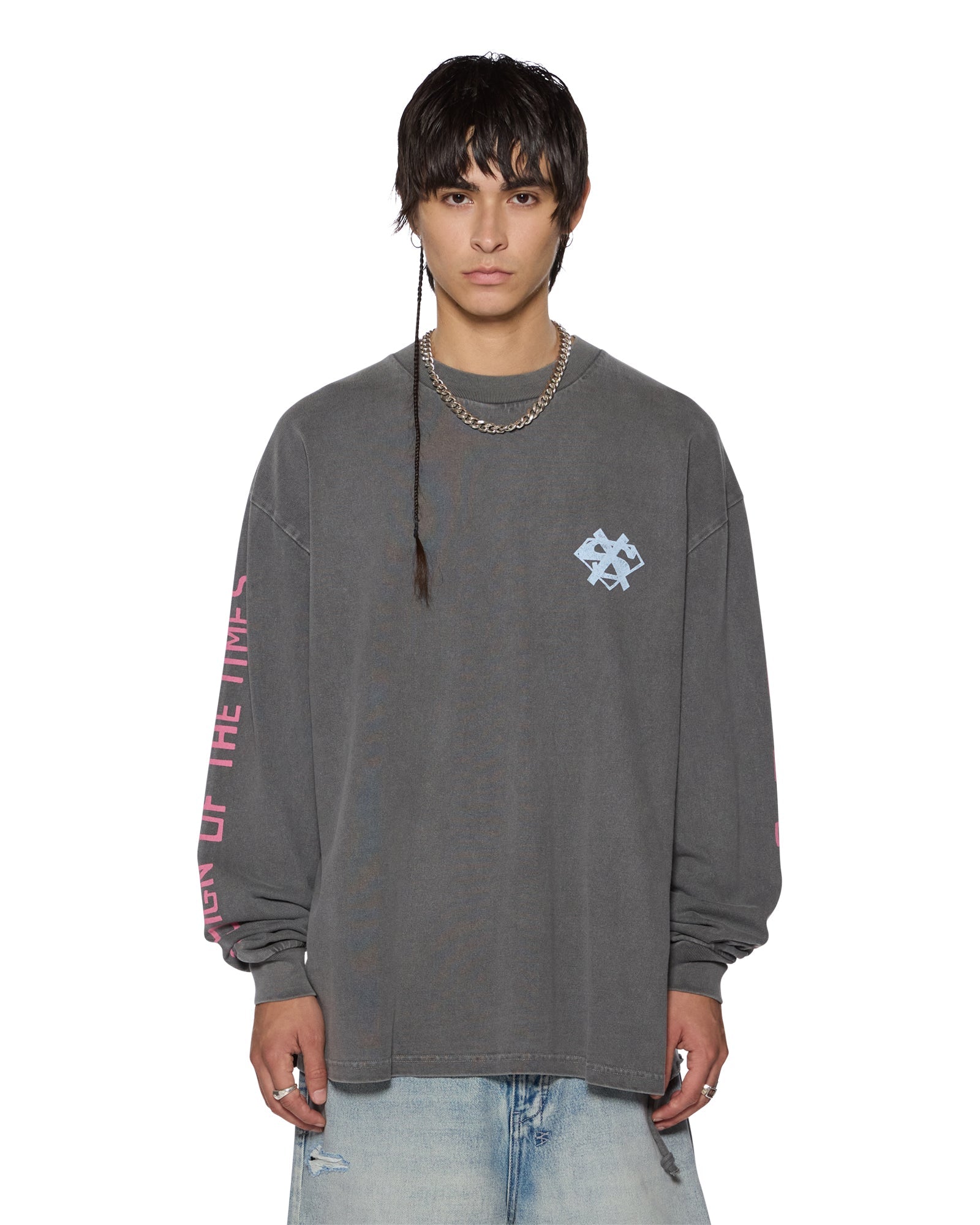 THE SIGN EKCESS LS TEE CHARCOAL