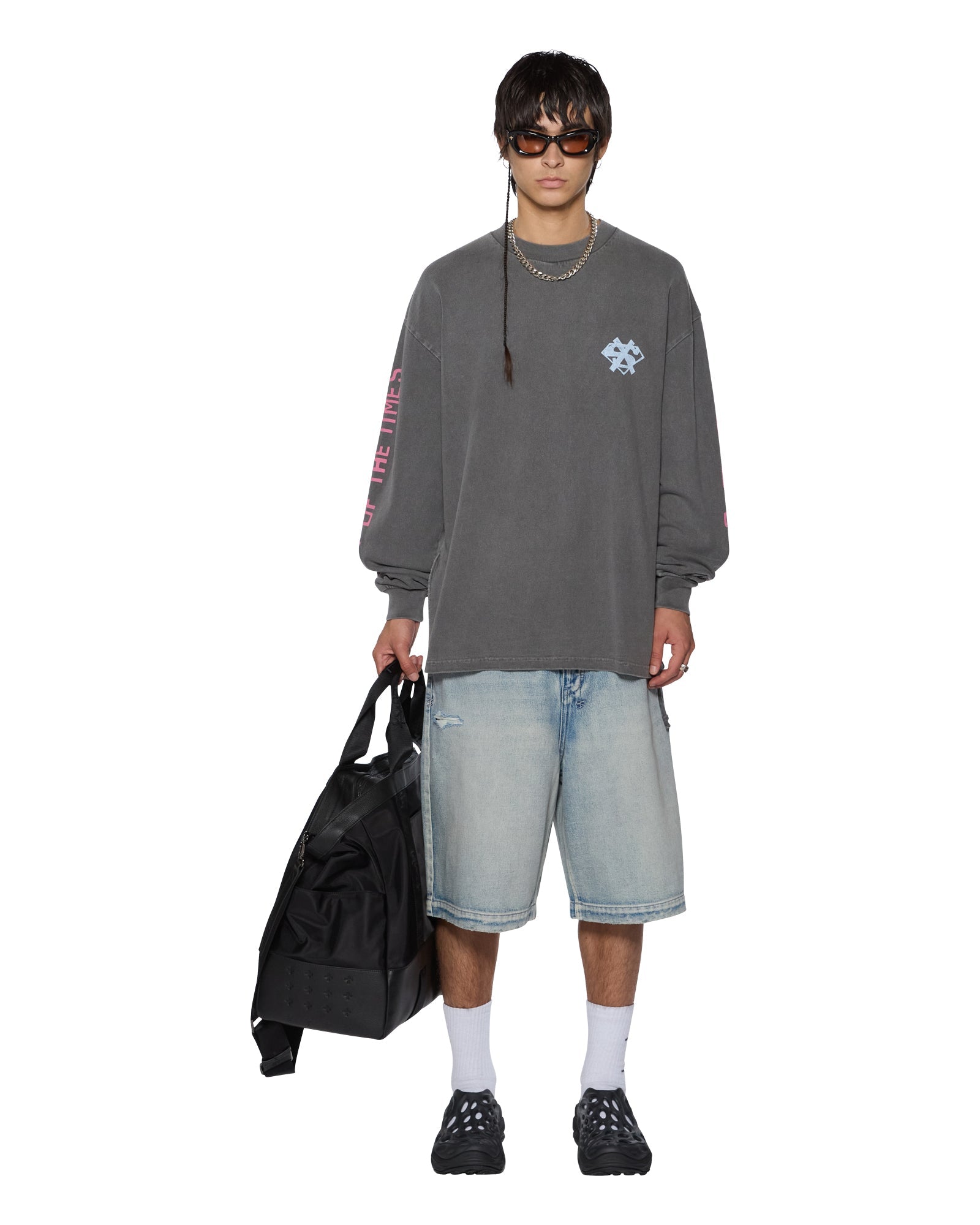 THE SIGN EKCESS LS TEE CHARCOAL