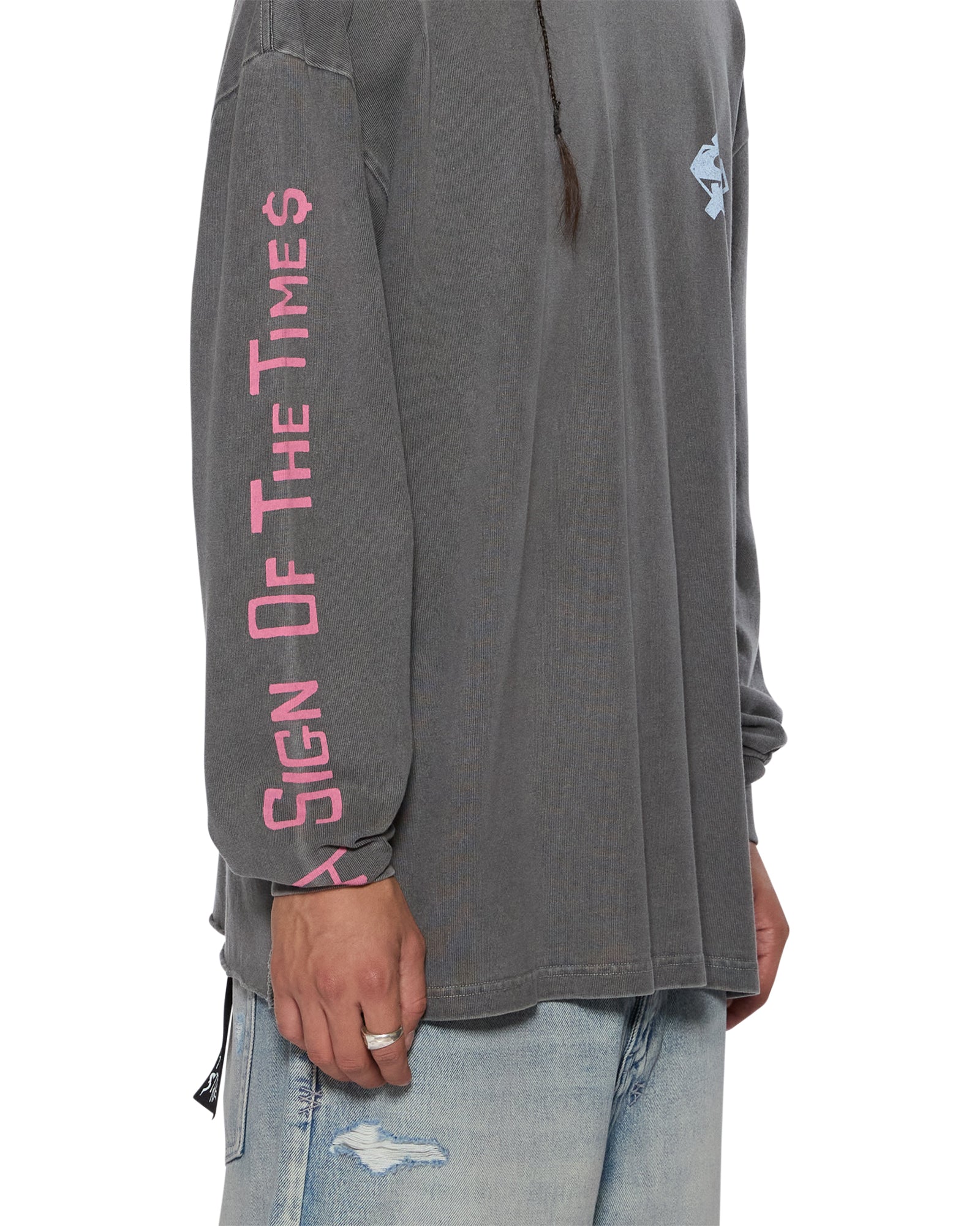 THE SIGN EKCESS LS TEE CHARCOAL