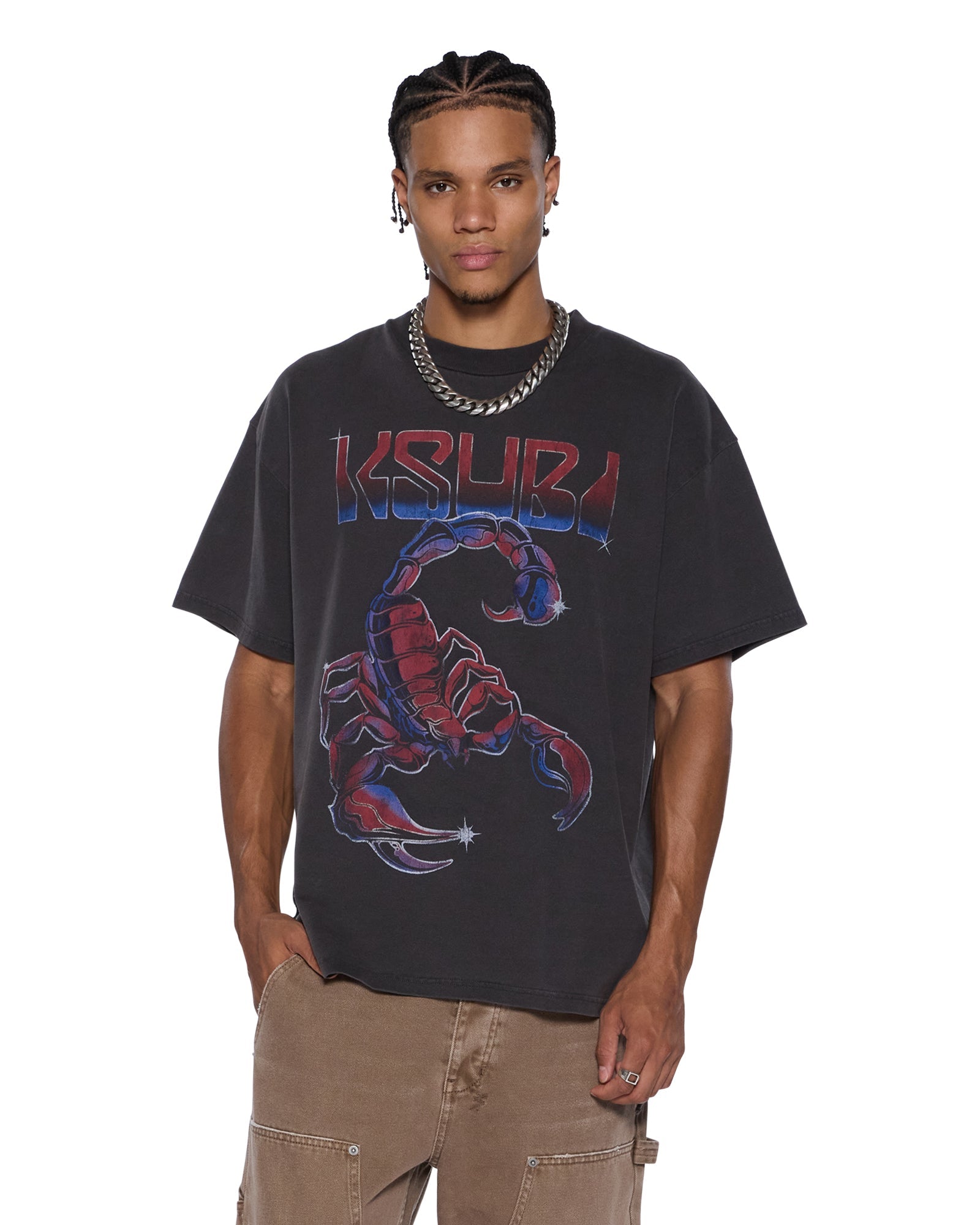 MENS  VENOM EKCESS SS TEE FADED BLACK OVERSIZED TEES