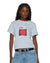 WOMENS  ART TRIP SHRUNKEN CUT OUT TEE ICE MIST SLIM TEES