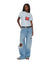 WOMENS  ART TRIP SHRUNKEN CUT OUT TEE ICE MIST SLIM TEES
