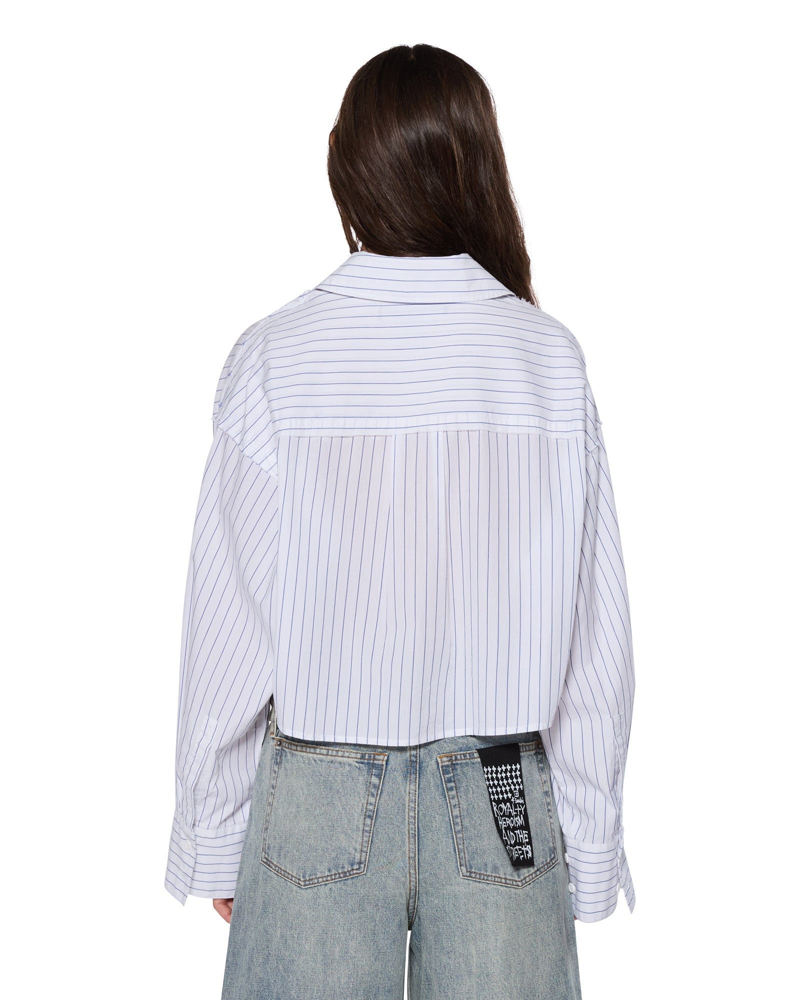 CROPPED ASTRA LS SHIRT BLUE STRIPE