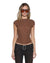 WOMENS  STAPLE SS TEE CHOCOLATE SHEER SLIM TEES