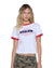 WOMENS  VARSITY SHRUNKEN SS TEE WHITE SLIM TEES