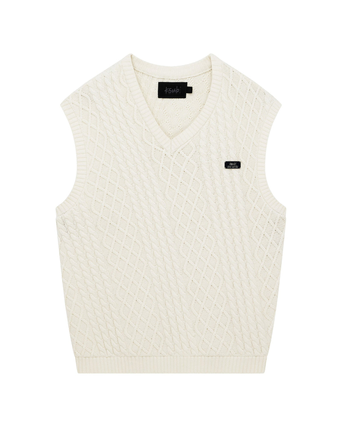 TURNCABLE KNIT VEST VINTAGE WHITE