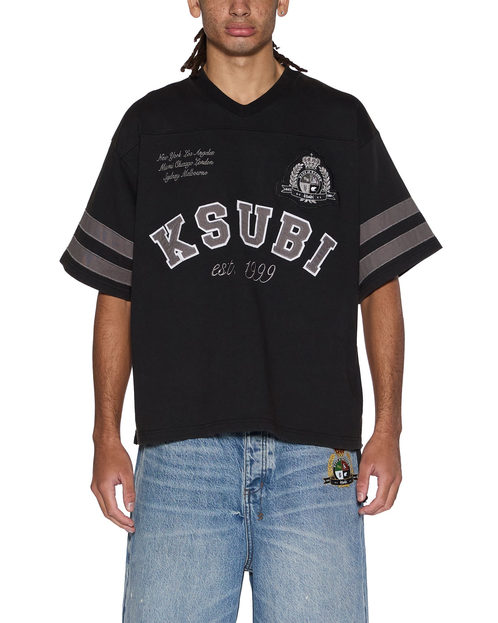 MENS  DUKE SS JERSEY BLACK OVERSIZED TEES