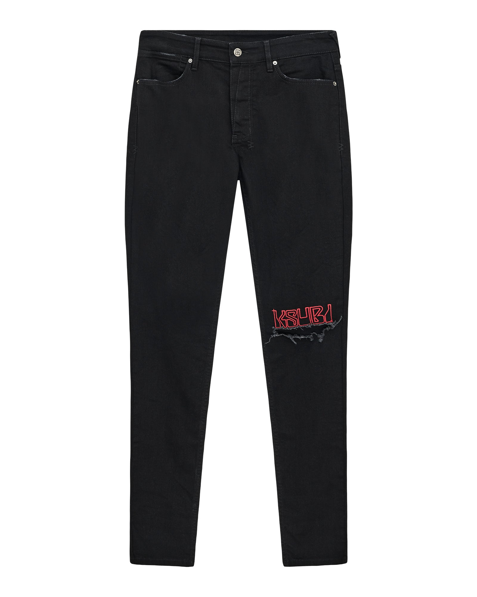 MENS  VAN WINKLE LAID BLACK STING SKINNY DENIM JEANS