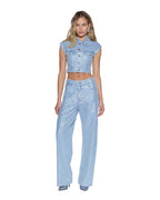 WOMENS TRUCKER VEST HIGH ROLLERS FASHION TOPS