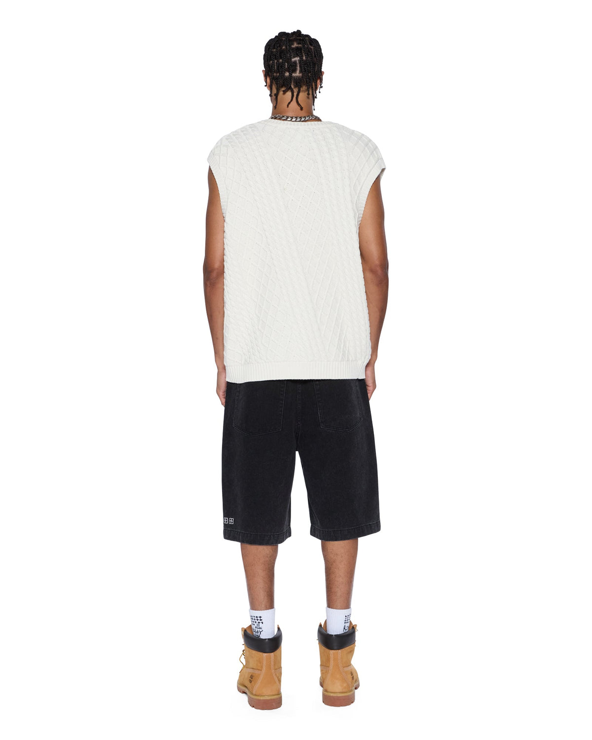 TURNCABLE KNIT VEST VINTAGE WHITE