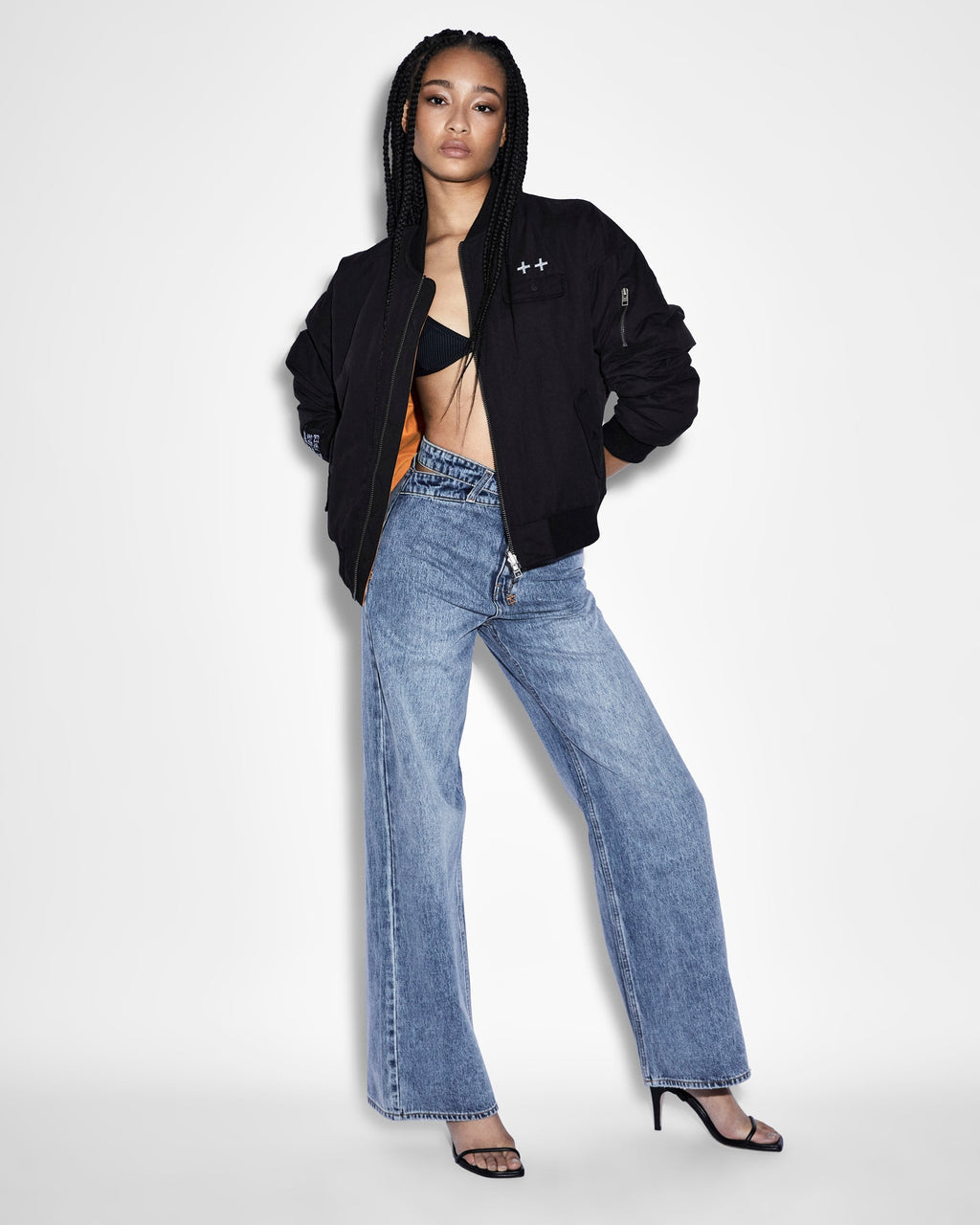 Womens Strider Dettached Jean Haven Wide Denim Jeans - Denim