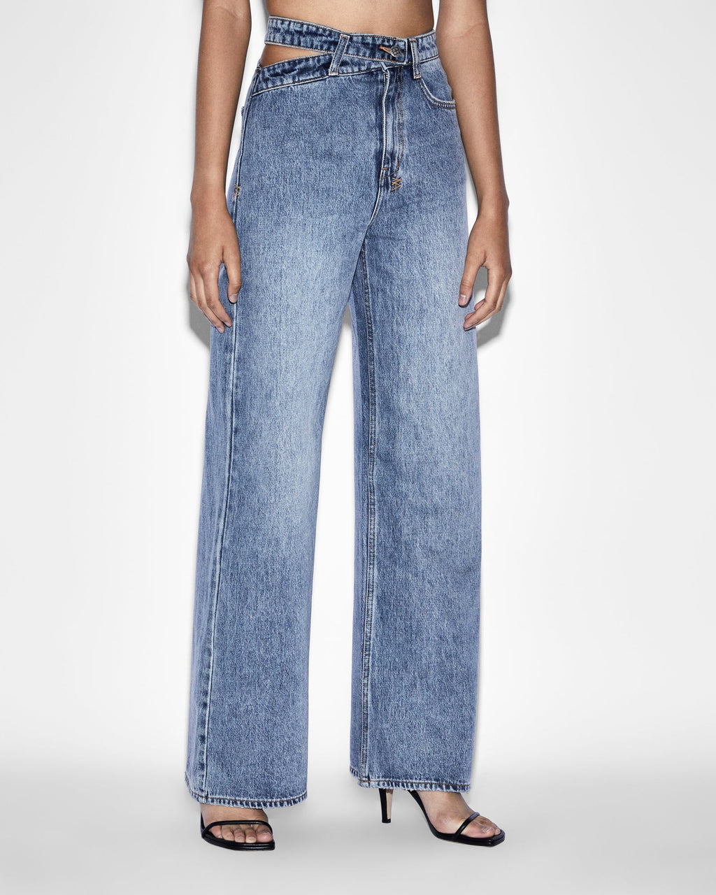 Womens Strider Dettached Jean Haven Wide Denim Jeans - Denim