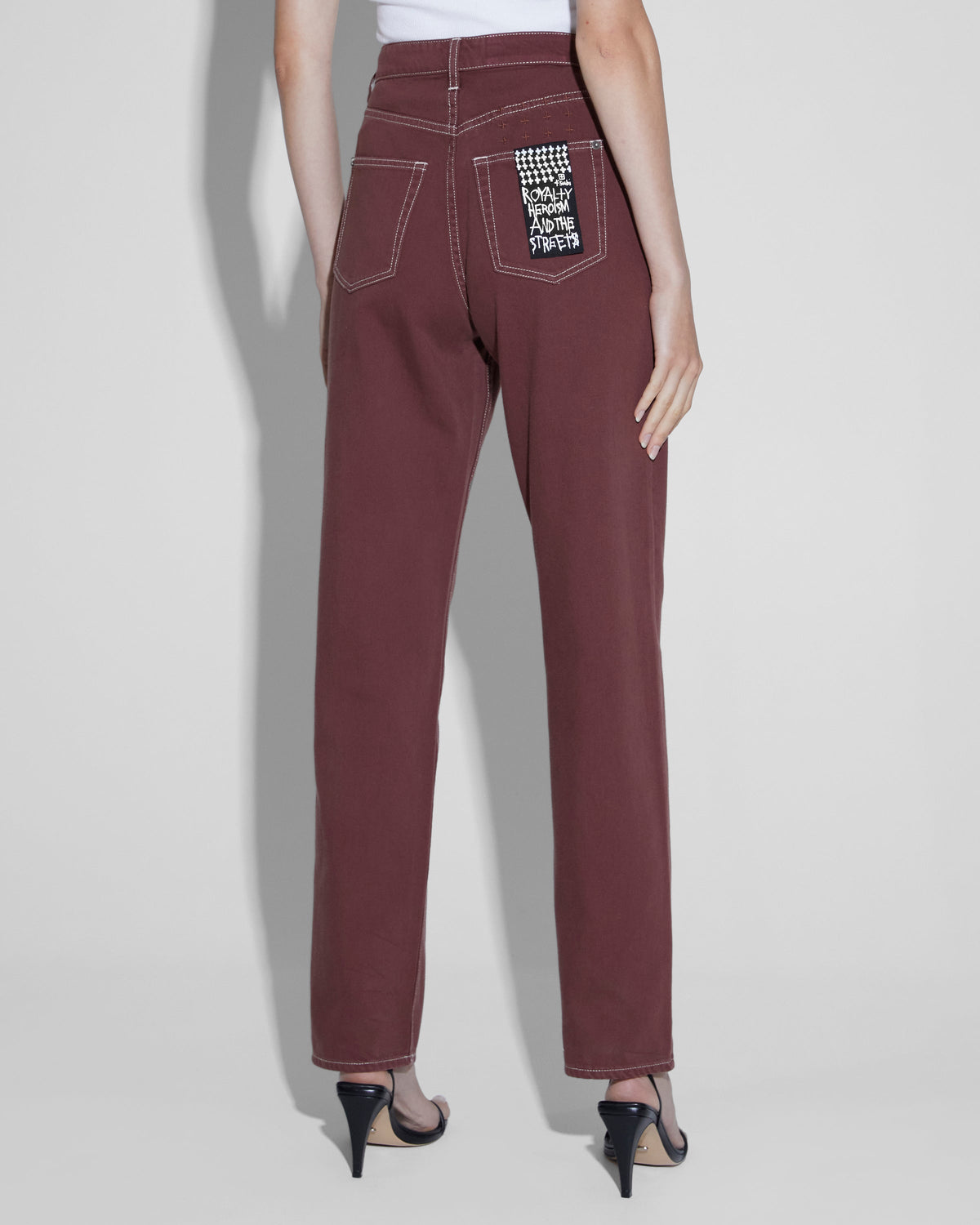 Womens Playback Andorra Straight Denim Jeans - Burgundy