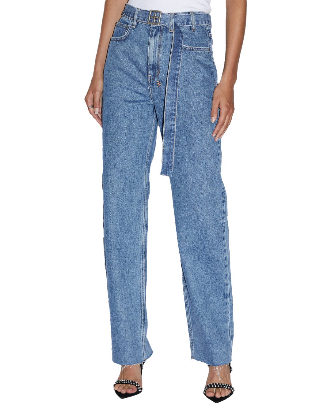 WOMENS PLAYBACK BELTED HERITAGE DENIM JEANS