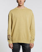 Mens Crowded Kash Crew Patrol Regular Fleece - Khaki