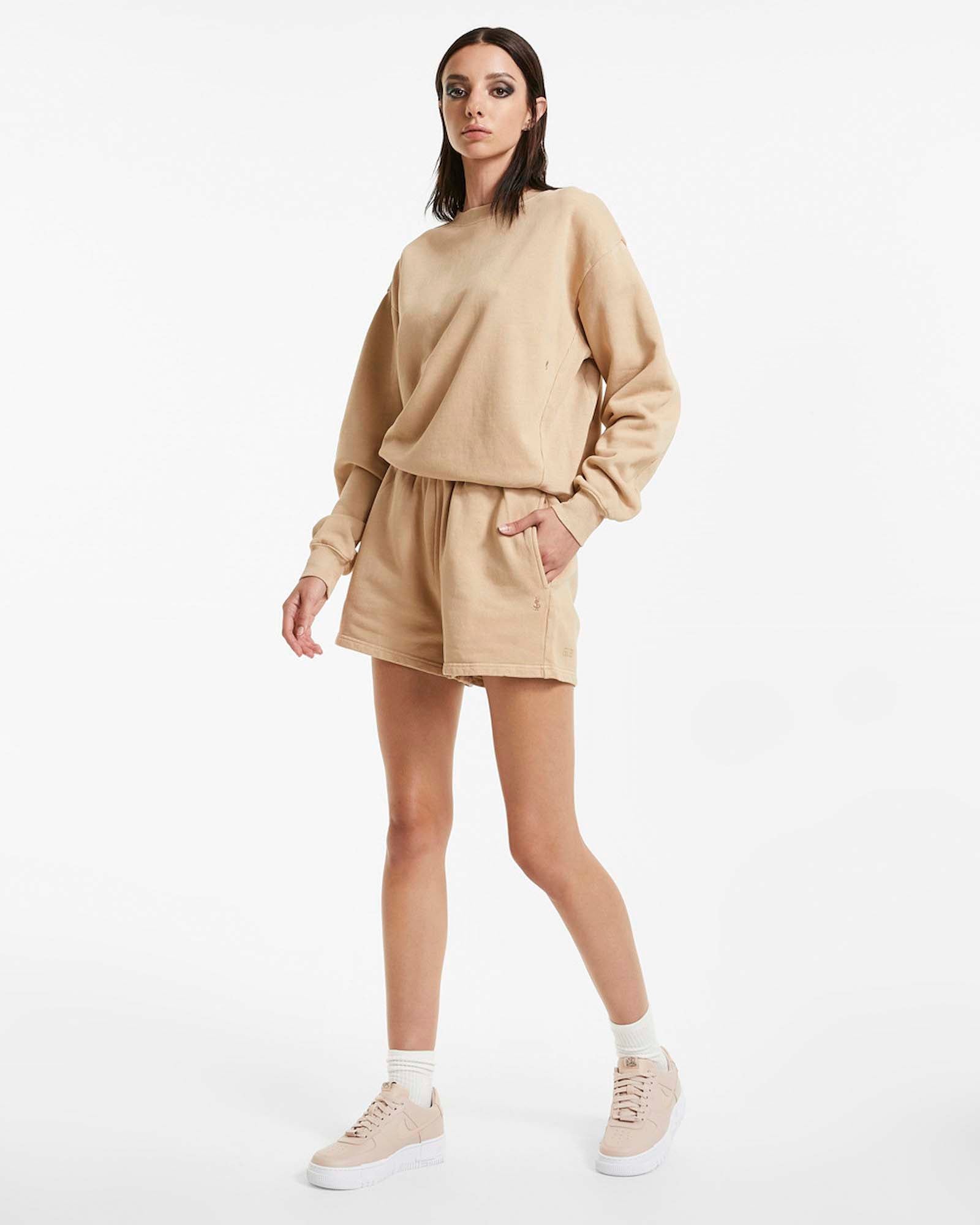 WOMENS 3 X 4 KLASSIC CREW LATTE FLEECE