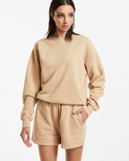 WOMENS 3 X 4 KLASSIC CREW LATTE FLEECE