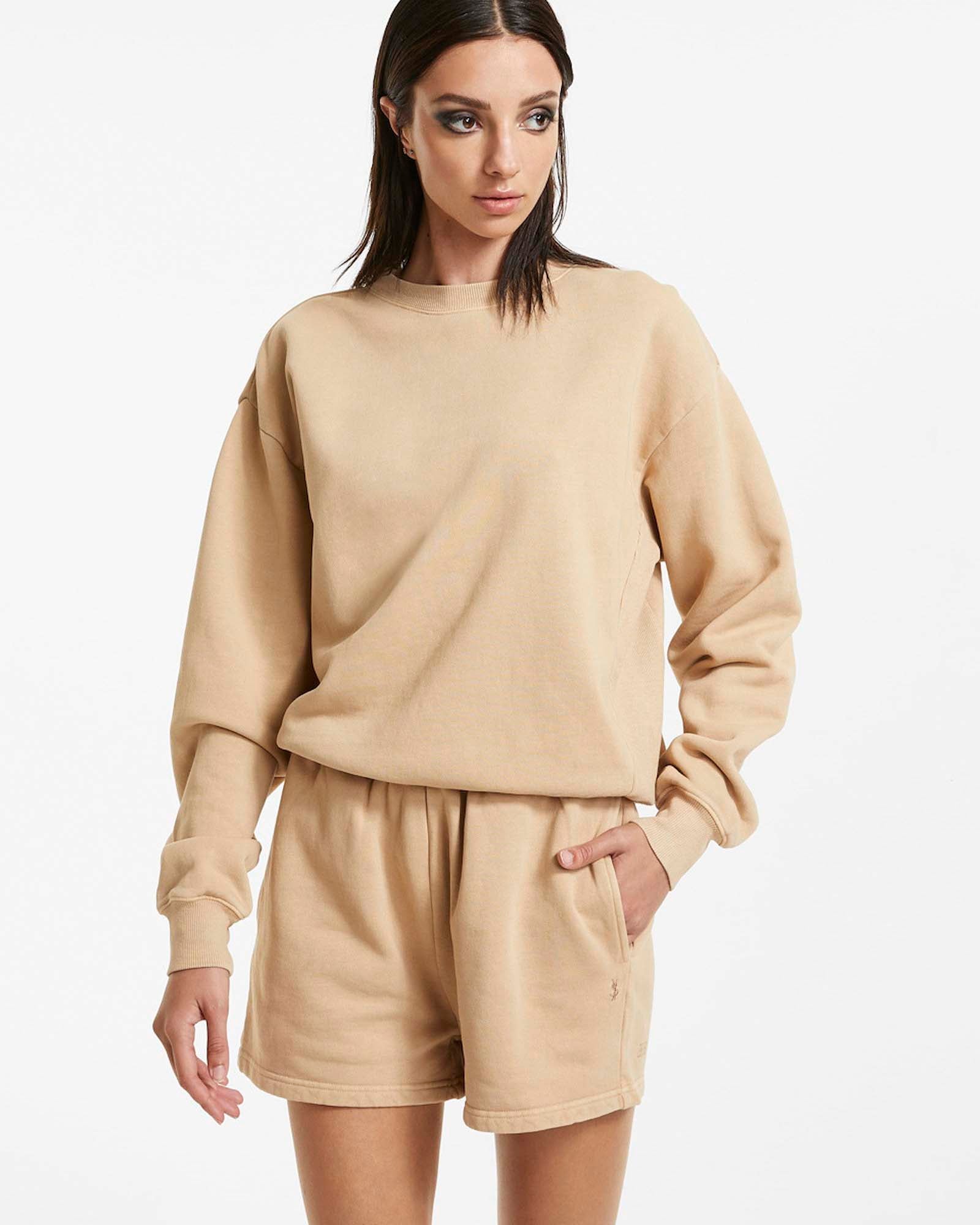 WOMENS 3 X 4 KLASSIC CREW LATTE FLEECE