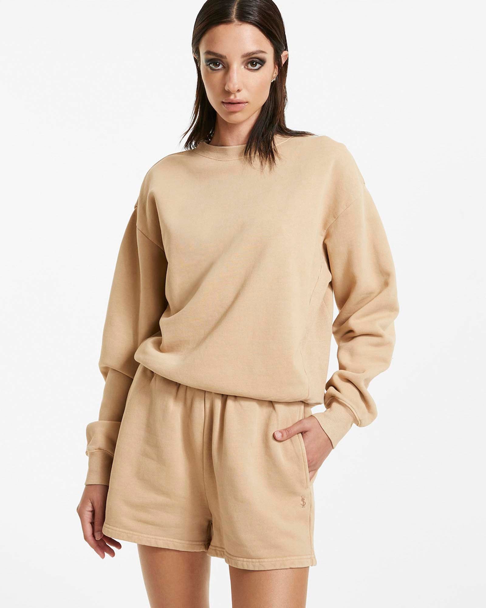 WOMENS 3 X 4 KLASSIC CREW LATTE FLEECE